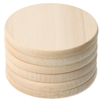 Súprava 6 okrúhlych podložiek z bukového dreva