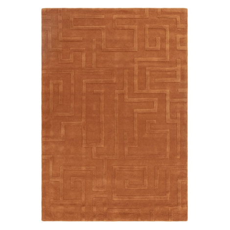 Vlnený koberec v tehlovej farbe 160x230 cm Maze – Asiatic Carpets