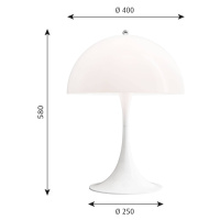 Louis Poulsen Panthella Mini stolná lampa biela