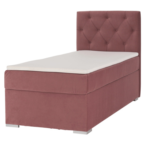 Boxspringová posteľ, jednolôžko, staroružová, 90x200, pravá, ESHLY Tempo Kondela