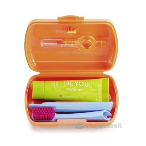 Curaprox Travel Set zubná kefka + CPS medzizubné kefky 2 ks + zubná pasta 10 ml darčeková sada, 