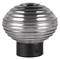 Čierno-šedá stmievateľná LED stolová lampa so skleneným tienidlom (výška 14,5 cm) Earl – Trio