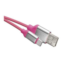 EMOS Nabíjací a dátový kábel USB-A 2.0 / USB-C 2.0, 1 m, ružový, 2335072504