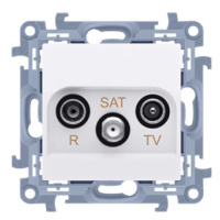 Zásuvka TV/R/SAT priebežná 10dB (SS) biela SIMON10 (simon)