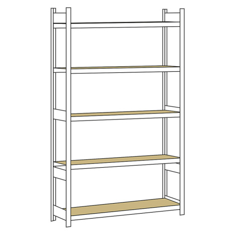 Regál s veľkým rozpätím, s drevotrieskovou doskou, výška 3000 mm SCHULTE