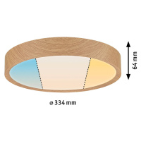 Paulmann Tega stropné LED svetlo IP44 CCT drevo