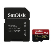 Karta SanDisk MicroSDHC 32GB Extreme PRO (100 MB/s, Class 10 UHS-I V30) + adaptér