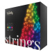 Twinkly Strings Multi-Color inteligentné žiarovky na stromček 600 ks 48m čierny kábel