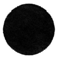 Kusový koberec Sydney Shaggy 3000 black kruh Rozmery koberca: 200x200 kruh