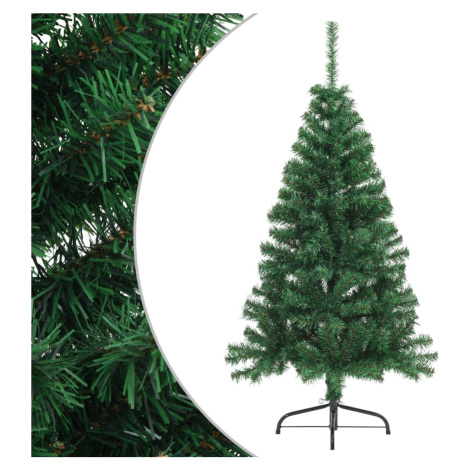 vidaXL Umelý polovičný vianočný stromček+stojan, zelený 120 cm, PVC