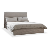 Béžová čalúnená dvojlôžková posteľ s úložným priestorom s roštom 180x200 cm Sleepy Luna – Miufor