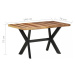 Jedálenský stôl masívne drevo / oceľ Dekorhome 160x80x75 cm,Jedálenský stôl masívne drevo / oceľ