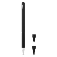 Apple Pencil 2 silikónové puzdro s 2 krytkami, Tech-Protect, čierne