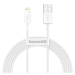 Kábel Baseus Superior CALYS-C02, Lightning USB 2.4A, Fast Charge, 2m, biely