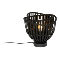 Orientálna stolná lampa čierny bambus - Pua
