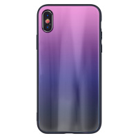 Plastové puzdro Aurora Glass pre Apple iPhone XS Max ružovo- čierne