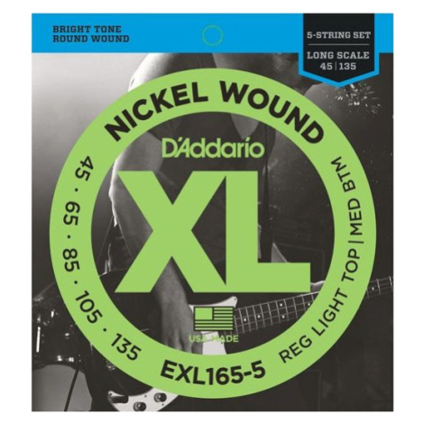 D'Addario EXL165-5 Niklové vinutie pre basgitary - .045 - .135