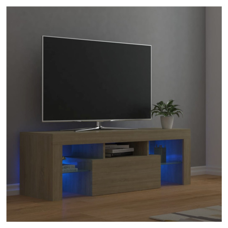 vidaXL TV skrinka s LED svetlami dub sonoma 120x35x40 cm