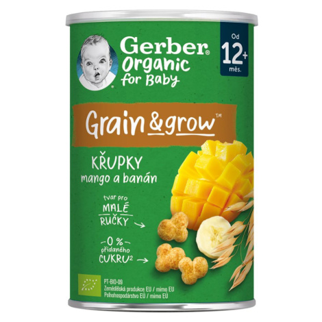 GERBER Organic chrumky s mangom a banánom 35 g​