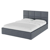 Sivá čalúnená dvojlôžková posteľ s úložným priestorom s roštom 140x200 cm Bufo Bed – MESONICA