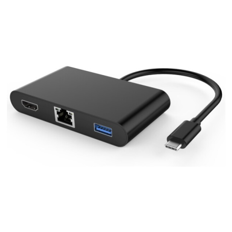 PremiumCord Prevodník USB-C 3.1 na HDMI + Audio + USB 3.0 + RJ45 + PD charge