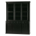 Čierna vitrína z borovicového dreva s posuvnými dverami 166x214 cm Lagos – WOOOD