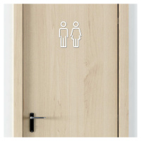 Drevené označenie dverí na WC - Dámske/Pánske  , Biela