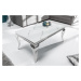 LuxD Dizajnový konferenčný stôl Rococo 100 cm strieborný - mramor