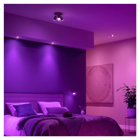 Philips Hue LED vstavané bodové svietidlo Centura, čierne, Ø 9 cm, CCT RGB