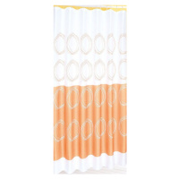 Sprchový záves 180x180cm, polyester, biely/oranžový 16474