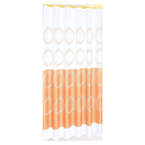 Sprchový záves 180x180cm, polyester, biely/oranžový 16474 AQUALINE