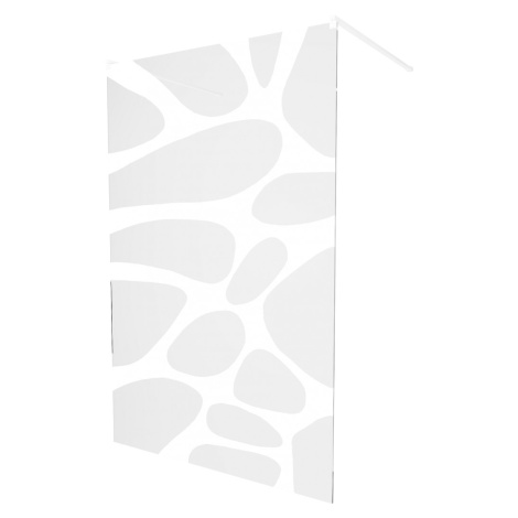 MEXEN/S - KIOTO samostatne stojaca sprchová zástena 110 x 200, transparent/biely vzor 8 mm, biel