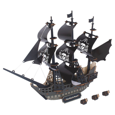 Drevené 3D puzzle Woodcraft: Pirátska loď Čierna perla