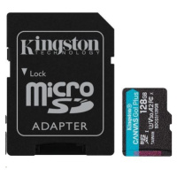 Kingston MicroSDXC karta 128GB Canvas Go! Plus, R: 170/W: 90MB/s, Class 10, UHS-I, U3, V30, A2 +