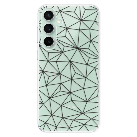 Odolné silikónové puzdro iSaprio - Abstract Triangles 03 - black - Samsung Galaxy S23 FE