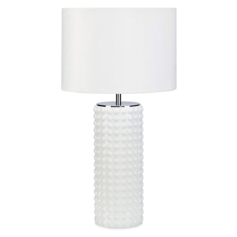 Biela stolová lampa Markslöjd Proud, ø 34 cm