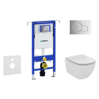 GEBERIT - Duofix Modul na závesné WC s tlačidlom Sigma01, lesklý chróm + Ideal Standard Tesi - W