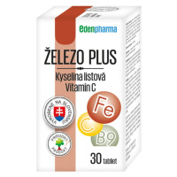 EDENPHARMA Železo plus kyselina listová vitamín C tablety 30 ks