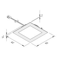 Nábytkové zapustené LED FAQ 58 oceľ 3W 4 000 K