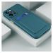 Samsung Galaxy S21 5G SM-G991, silikónové puzdro s držiakom kariet, Wooze Card Slot, svetlomodrá