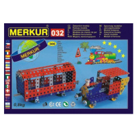 Stavebnica MERKUR 032 železničné modely 10 modelov 300ks v krabici 36x27x3cm