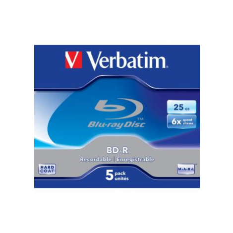 Verbatim BD-R, Single Layer 25GB, jewel box, 43715, 6x, 5-pack, pro archivaci dat