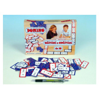 Domino sčítanie a odčítanie do 10 spoločenská hra 60ks v krabici 22x16x3cm