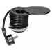Nábytková zásuvka O6cm, čierna, zapustená do stola, USB, 1,9m, Schuko, (ORNO)