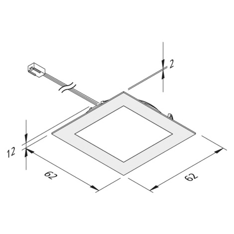 Nábytkové zapustené LED FAQ 58 oceľ 3W 3 000 K