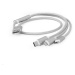 GEMBIRD kábel CABLEXPERT USB A Male/Micro B + Type-C + Lightning, 1 m, opletený, strieborný, bli