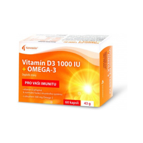 NOVENTIS Vitamín D3 1000 IU + Omega-3 60 kapsúl