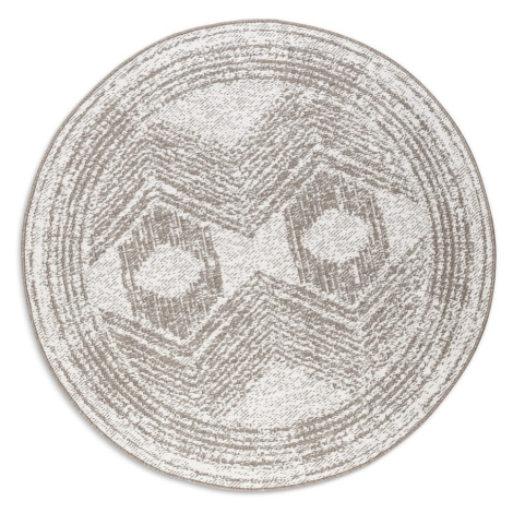 Krémovo-hnedý okrúhly vonkajší koberec ø 200 cm Gemini – Elle Decoration