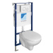 Závesné WC TAURUS s podomietkovou nádržkou a tlačidlom Schwab, biela LC1582-SET5