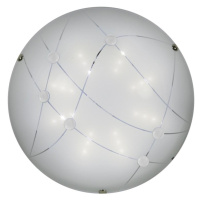 Bielo-zelené LED stropné svietidlo so skleneným tienidlom ø 30 cm Duca - Candellux Lighting